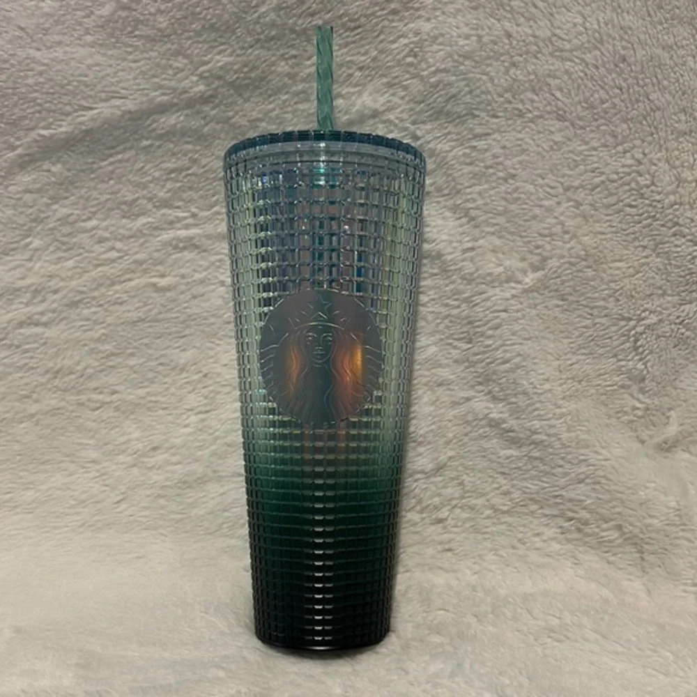 Starbucks Green Tumbler with Metallic Accents